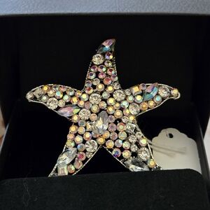 Colorful Starfish Rhinestone Brooch